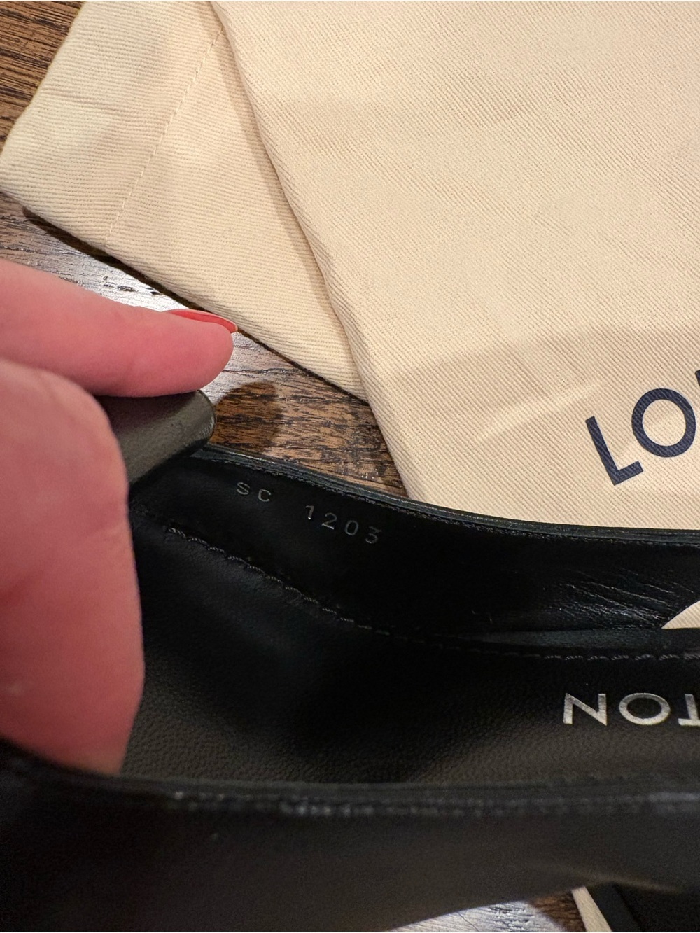 Louis Vuitton Black Leather Peep-Toe Slingback Heels with Silver LV Emblem - Picture 6 of 11